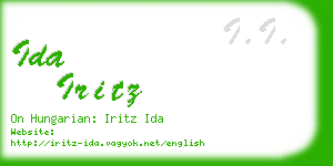 ida iritz business card